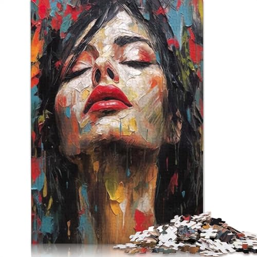 Schönheit gezeichnete Frau Puzzle 1000 Teile Relax Challenge Spielzeug Schwierige Puzzles für Frauen Männer 1000 Stück (75x50cm) von NBVDRF
