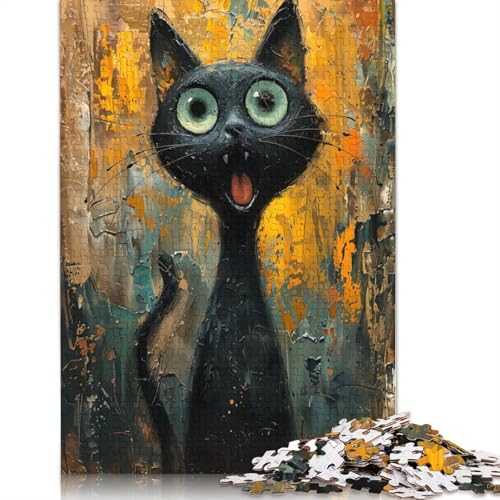 Schreiende Schwarze Katze, 1000 Puzzle, herausfordernd und knifflig, Puzzle für Männer, Geschenke für Erwachsene und Teenager, 1000 Teile (75 x 50 cm) von NBVDRF