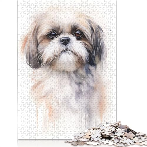 Shih Tzu Portrait-Puzzle für Erwachsene, kreative Spiele, Puzzle-Geschenk für Jungen oder Mädchen, 1000 Teile (75 x 50 cm) von NBVDRF