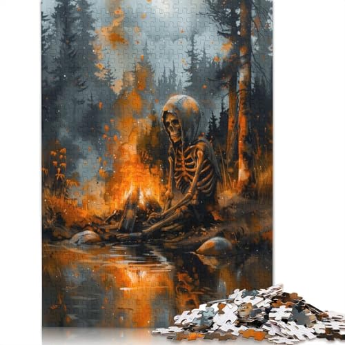 Skeleton by The Fire Puzzle für Erwachsene, Premium-Puzzle aus 100% recyceltem Brett, schwierige Puzzles für Kinder ab 12 Jahren, 1500 Teile (85 x 57 cm) von NBVDRF