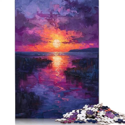 Sonnenuntergang-Meereslandschaft-Gemälde-Puzzle für Erwachsene, kreative Spiele, Puzzle-Geschenk für Jungen oder Mädchen, 1500 Teile (85 x 57 cm) von NBVDRF