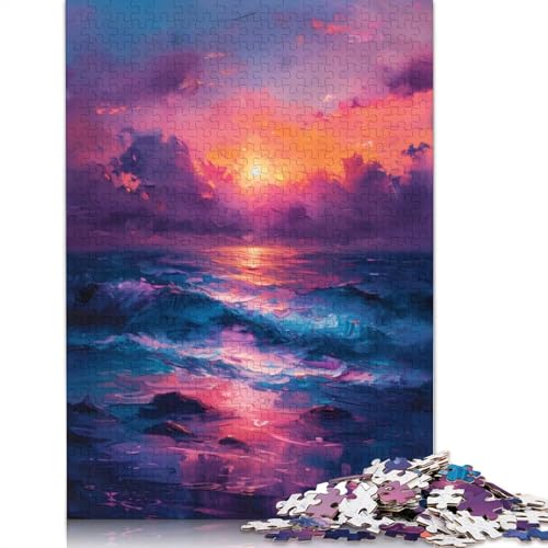 Sonnenuntergang-Meereslandschaft-Puzzle für Erwachsene, 1000 Teile, lustiges Denksport-Puzzle für Kinder ab 12 Jahren, 1000 Teile (75 x 50 cm) von NBVDRF
