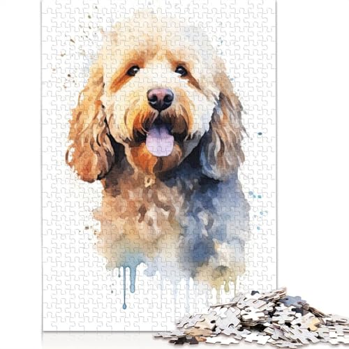 Spanischer Wasserhund-Puzzle, 1000 Teile, herausfordernde und knifflige Puzzles für Erwachsene, für Erwachsene und Teenager, 1000 Teile (75 x 50 cm) von NBVDRF