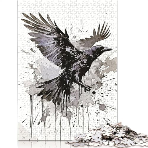 Splatter Crow Puzzle 520 Teile für Erwachsene, kreative Spiele, Puzzlespiele für Erwachsene für Jungen oder Mädchen, 520 Teile (52 x 38 cm) von NBVDRF