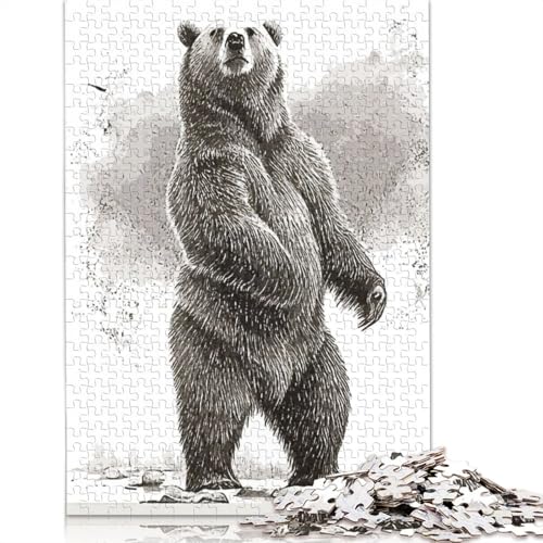 Stehender Bär Zeichenpuzzle für Erwachsene ab 18 Jahren. Upe Lernspiele, Puzzle für Erwachsene und Kinder, 1500 Teile (85 x 57 cm) von NBVDRF
