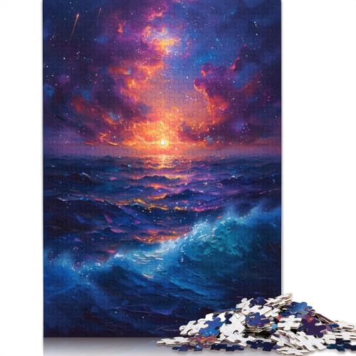 Sternenhimmel-Sonnenuntergang-Meer, 1500 Puzzles für Erwachsene, freundliche Materialien, Coole Puzzles für Erwachsene, für Jungen oder Mädchen, 1500 Teile (85 x 57 cm) von NBVDRF