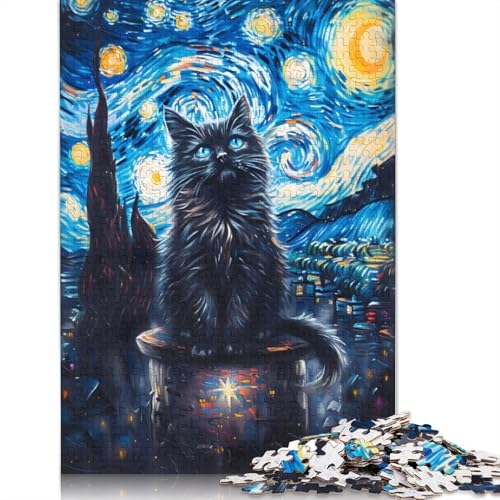 Sternennacht-Katzen-Puzzle, 1500 Teile, für Erwachsene, kreative Spiele, Puzzlespiele für Erwachsene, für Jungen oder Mädchen, 1500 Teile (85 x 57 cm) von NBVDRF