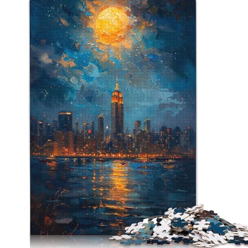 Sternennacht-Puzzle New York für Erwachsene ab 18 Jahren. Lernspiele, Puzzle für Erwachsene und Kinder, 1500 Teile (85 x 57 cm) von NBVDRF