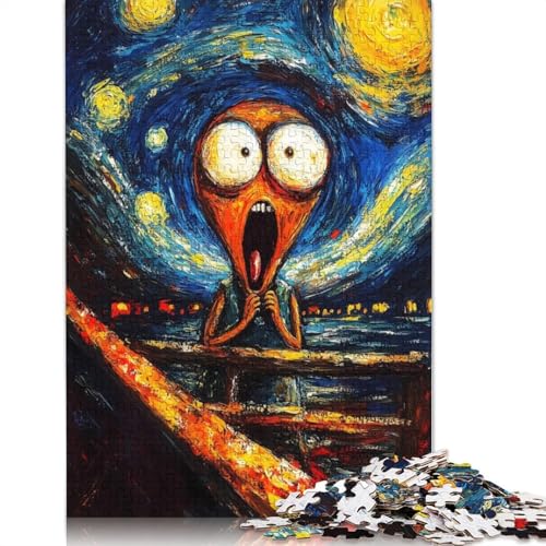 Sternennacht-Schrei-Puzzles für Erwachsene, 1000 herausfordernde und knifflige ungewöhnliche Puzzles für Kinder ab 12 Jahren, 1000 Teile (75 x 50 cm) von NBVDRF