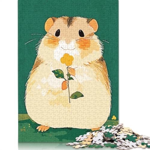 Süße Maus, 1000-teiliges Puzzle für Erwachsene, 100% recycelte Holzplatte, schwierige Puzzles für Frauen und Männer, 1000 Teile (75 x 50 cm) von NBVDRF