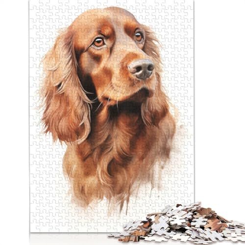 Sussex Spaniel Portrait Puzzles für Erwachsene 1000 Herausfordernde und knifflige Ungewöhnliche Puzzles für Kinder ab 12 Jahren 1000 Teile (75x50cm) von NBVDRF