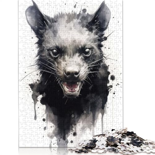 Tasmanischer Teufel, Aquarell-Puzzles für Erwachsene, schwierige, Harte Denksportaufgaben für Erwachsene und Kinder, 1000 Teile (75 x 50 cm) von NBVDRF