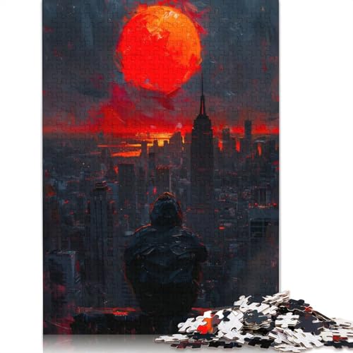 Urban Sunset Puzzle für Erwachsene, kreative Spiele, Puzzle-Geschenk für Jungen oder Mädchen, 1000 Teile (75 x 50 cm) von NBVDRF