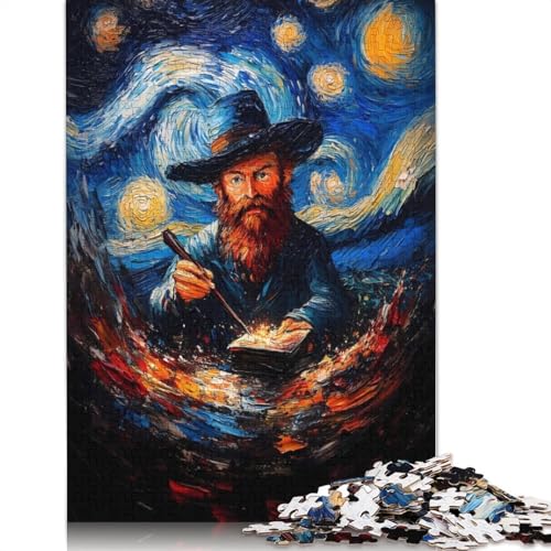 Van Gogh Wizardry Sternennacht-Puzzle, rechteckiges Papppuzzle, Geschenk für Kinder ab 12 Jahren, 520 Teile (52 x 38 cm) von NBVDRF