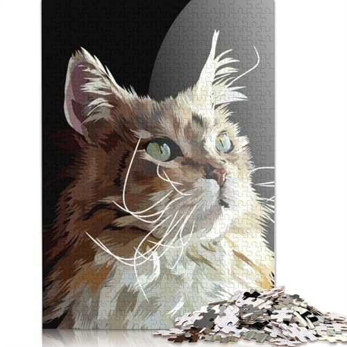 Vektor-Katzen-Puzzle, 1000 Teile, für Erwachsene, Stressabbau-Puzzle, Geschenke für Erwachsene, für Frauen und Männer, 1000 Stück (75 x 50 cm) von NBVDRF