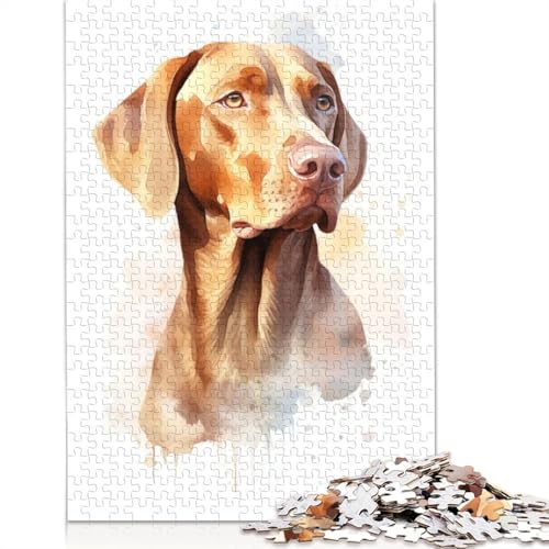 Vizsla-Aquarell-Hunde-Puzzle für Erwachsene, herausfordernd und knifflig, Puzzles für Erwachsene für Jungen oder Mädchen, 520 Teile (52 x 38 cm) von NBVDRF