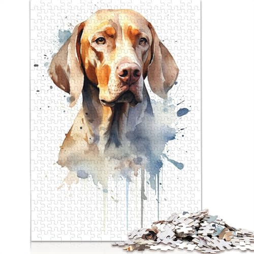 Watercolor Plott Hunde-Puzzle, rechteckig, Papp-Puzzle, Geschenk für Kinder ab 12 Jahren, 1500 Teile (85 x 57 cm) von NBVDRF