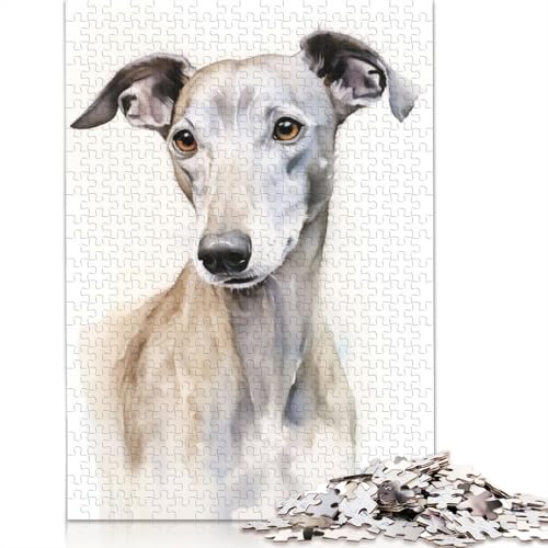 Watercolor Sloughi Puzzle für Erwachsene, 1000 Teile, lustige Denksportaufgaben für Kinder ab 12 Jahren, 1000 Teile (75 x 50 cm) von NBVDRF