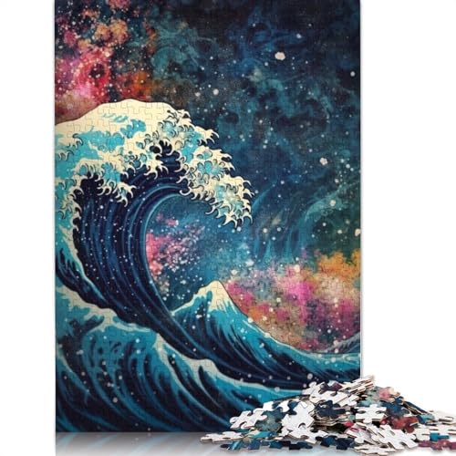 Wave of Kanagawa Space, 1500-teiliges Puzzle für Erwachsene, 100% recycelte Holzplatte, schwierige Puzzles für Frauen und Männer, 1500 Teile (85 x 57 cm) von NBVDRF