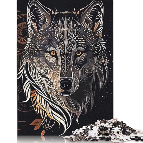 Wolf Art 2 Puzzles für Erwachsene, freundliche Materialien, schwierige Puzzles für Erwachsene und Teenager, 1000 Teile (75 x 50 cm) von NBVDRF