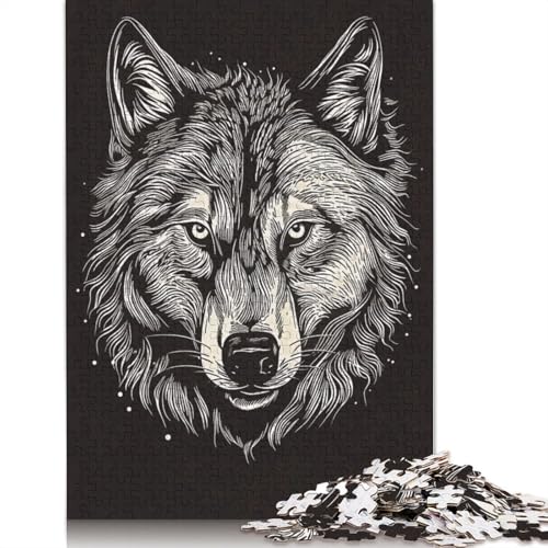 Wolf Art Puzzle für Erwachsene, Premium-Puzzle aus 100% recyceltem Brett, Problemlösungspuzzles für Erwachsene und Kinder, 1500 Teile (85 x 57 cm) von NBVDRF