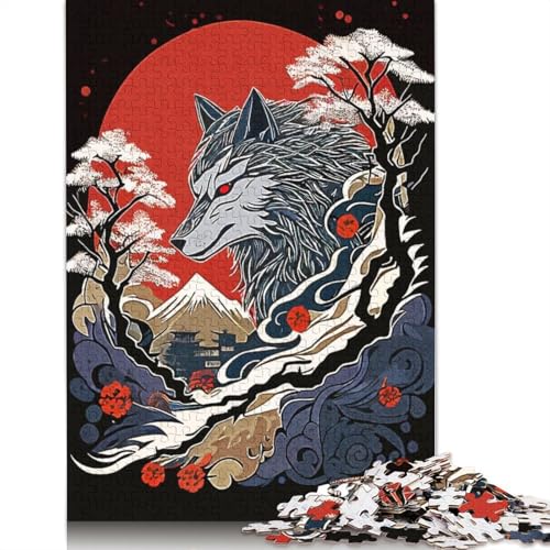 Wolf Japan Puzzles, farbenfrohe, Coole Puzzles für Kinder ab 12 Jahren, 1000 Teile (75 x 50 cm) von NBVDRF
