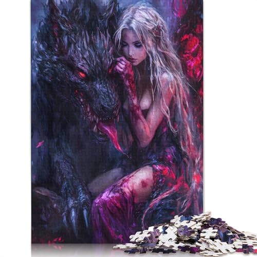 Wolf und Frau Puzzle 1500 Teile, herausfordernde und knifflige schwierige Puzzles für Erwachsene für Erwachsene und Teenager, 1500 Teile (85 x 57 cm) von NBVDRF