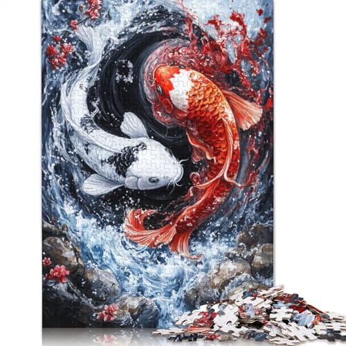 Yin Yang Koi Fisch Puzzle für Erwachsene, 520 Teile, lustiges Denksport-Puzzle für Kinder ab 12 Jahren, 520 Teile (52 x 38 cm) von NBVDRF