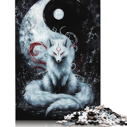 Yin und Yang Kitsune Puzzle 1000 Teile, Entspannungs-Herausforderungsspielzeug, schwierige Puzzles für Frauen und Männer, 1000 Teile (75 x 50 cm) von NBVDRF