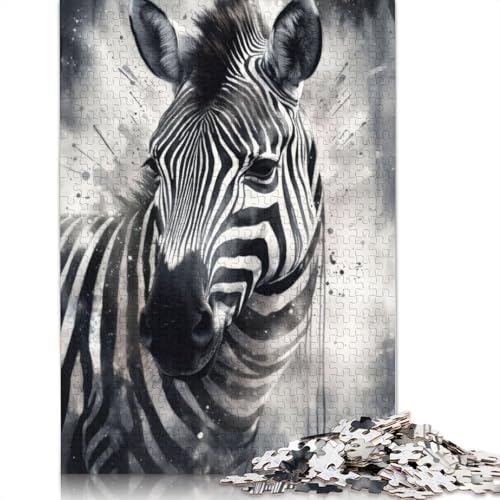 Zebra-Porträt, 1500 Puzzles für Erwachsene, Lernspiel, Puzzlespiele für Erwachsene für Jungen oder Mädchen, 1500 Teile (85 x 57 cm) von NBVDRF