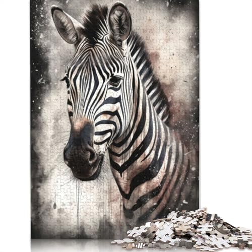 Zebra-Tintenkunst, Puzzlespielzeug für Erwachsene, Lernspiel, Puzzlespiele für Erwachsene für Frauen und Männer, 1000 Teile (75 x 50 cm) von NBVDRF