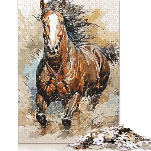 Zeichenpuzzle für Erwachsene, Pferd, Premium-Puzzle aus 100% recyceltem Brett, Problemlösungspuzzles für Erwachsene und Kinder, 520 Teile (52 x 38 cm) von NBVDRF