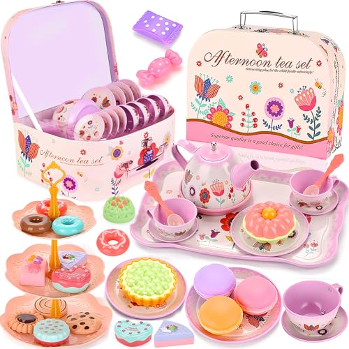NCKIHRKK Teeservice Kinder, 46 Teile Puppengeschirr Kinderküche Tin Teekanne Set, Spielküche Zubehör für Kinder Küche Tee Party, Rollenspiele für Spielzeug Mädchen 3 4 5 6 7 Jahre Geschenkideen NCKIHRKK Teeservice Kinder, 46 Teile Puppengeschirr Kinderküche Tin Teekanne Set, Spielküche Zubehör für Kinder Küche Tee Party, Rollenspiele für Spielzeug Mädchen 3 4 5 6 7 Jahre Geschenkideen von NCKIHRKK