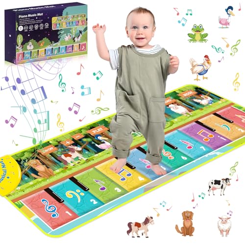 NCKIHRKK Baby Spielzeug ab 1 Jahr Junge Mädchen, Klaviermatte mit 7 Tierrufe, Geschenk Baby Spielzeug 1 Jahr, Tanzmatte Kinder Spielzeug ab 1 Jahr, Musik Spielzeug ab 2 Jahr von NCKIHRKK