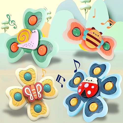 NCKIHRKK Saugnapf Spielzeug Baby, 4 Stück Fidget Toys Saugnapf Drehspielzeug, Insektenmuster Badespielzeug Wasserspielzeug für Kinder Toddler, Sensorik Spielzeug für Baby ab 18 Monate NCKIHRKK Saugnapf Spielzeug Baby, 4 Stück Fidget Toys Saugnapf Drehspielzeug, Insektenmuster Badespielzeug Wasserspielzeug für Kinder Toddler, Sensorik Spielzeug für Baby ab 18 Monate von NCKIHRKK
