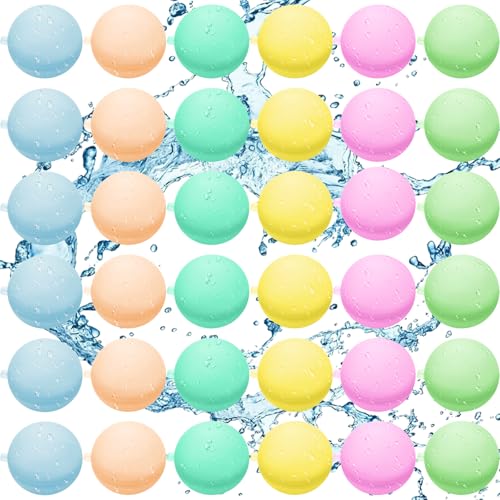 NCKIHRKK Wiederverwendbare Wasserbomben,36PCS Silikon Wiederbefüllbare Wasserbomben für Kinder,Mehrweg Wasserballons Wasserbälle Wasserspielzeug Pool Spielzeug für Sommer Party Wasserschlacht Outdoor NCKIHRKK Wiederverwendbare Wasserbomben,36PCS Silikon Wiederbefüllbare Wasserbomben für Kinder,Mehrweg Wasserballons Wasserbälle Wasserspielzeug Pool Spielzeug für Sommer Party Wasserschlacht Outdoor von NCKIHRKK