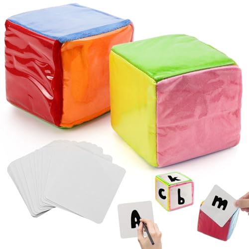 NCTNCX Schaumstoffwürfel 2 Stück Würfel mit Einstecktaschen 10cm Taschenwürfel mit 20 Karte DIY Education Spiele Spielwürfel Würfel mit Taschen für Kindergarten, Vorschule, Schule, Stoffwürfel NCTNCX Schaumstoffwürfel 2 Stück Würfel mit Einstecktaschen 10cm Taschenwürfel mit 20 Karte DIY Education Spiele Spielwürfel Würfel mit Taschen für Kindergarten, Vorschule, Schule, Stoffwürfel von NCTNCX