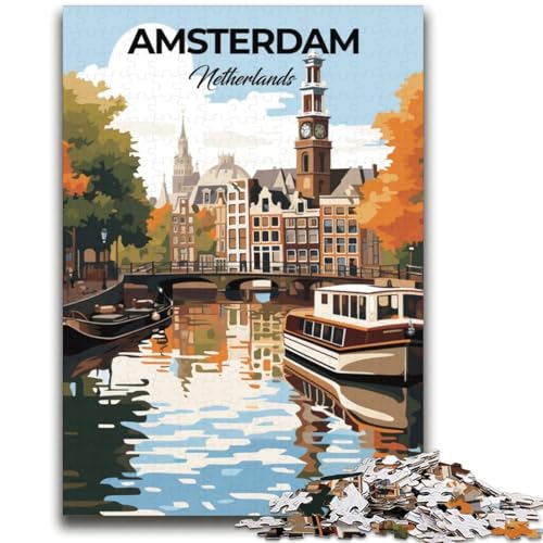 1000-teiliges Puzzle Amsterdam, Niederlande hilft beim Trainieren des Gehirns Süchtig machendes Spielzeug zur Förderung der Geduld Geeignet für Paare (Größe 38x52cm) von NCVAZHASO