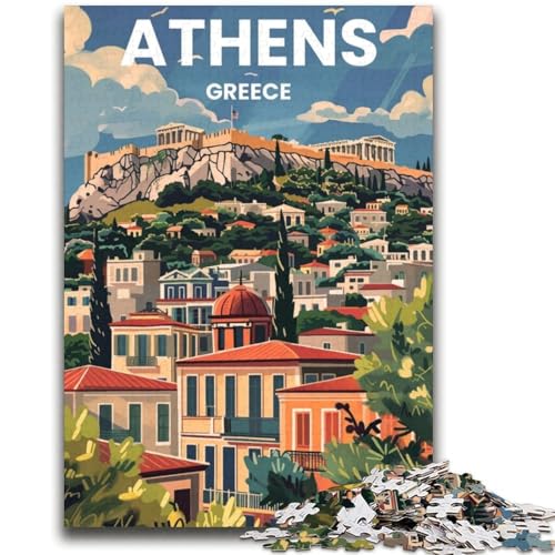1000-teiliges Puzzle Athen, pädagogisches Familienspiel, als Geschenk für die ganze Familie ab 14 Jahren (Größe 38x52cm) von NCVAZHASO