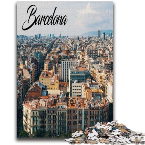 1000-teiliges Puzzle Barcelona, pädagogisches Familienspiel, als Geschenk für die ganze Familie ab 14 Jahren (Größe 50x70cm) von NCVAZHASO