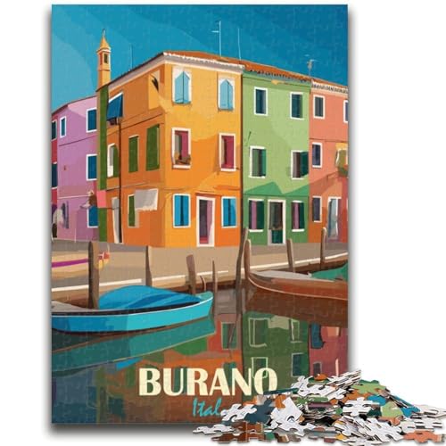 1000-teiliges Puzzle Burano, Italien, pädagogisches Familienspiel, als Geschenk für die ganze Familie ab 14 Jahren (Größe 38x26cm) von NCVAZHASO
