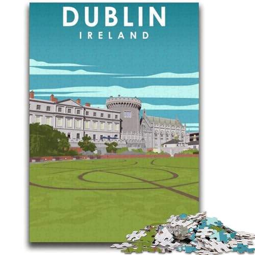 1000-teiliges Puzzle Dublin, Irland, Reisekunst, hilft beim Training des Gehirns, Macht süchtig, fördert die Geduld, geeignet für Paare (Größe 38x52cm) von NCVAZHASO
