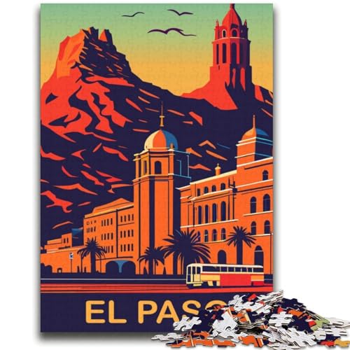 1000-teiliges Puzzle EL Paso Sunset, pädagogisches Familienspiel, als Geschenk für die ganze Familie ab 14 Jahren (Größe 38x52cm) von NCVAZHASO