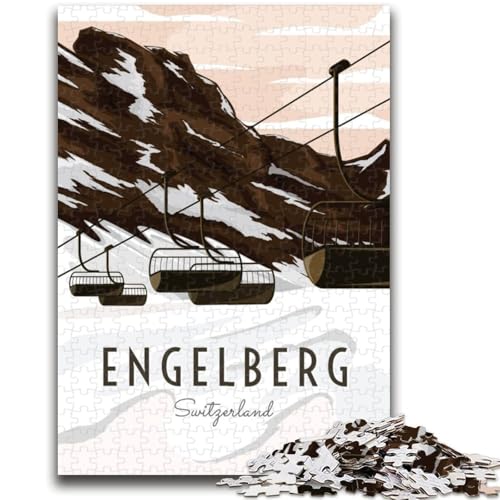 1000-teiliges Puzzle Engelberg, Schweiz, pädagogisches Familienspiel, als Geschenk für die ganze Familie ab 14 Jahren (Größe 50x70cm) von NCVAZHASO