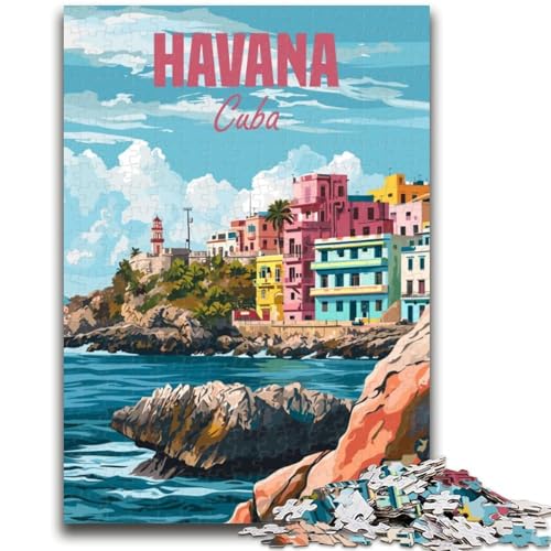 1000-teiliges Puzzle Havanna, Kuba, pädagogisches Familienspiel, als Geschenk für die ganze Familie ab 14 Jahren (Größe 38x26cm) von NCVAZHASO