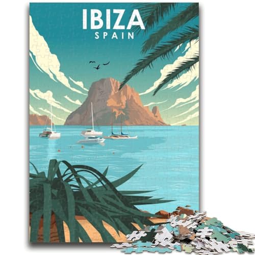 1000-teiliges Puzzle Ibiza, Spanien, Vintage-Kunst, pädagogisches Familienspiel, als Geschenk für die ganze Familie ab 14 Jahren (Größe 50x70cm) von NCVAZHASO