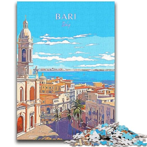 1000-teiliges Puzzle Italien, Bari, Reise, pädagogisches Familienspiel, Geschenk für die ganze Familie ab 14 Jahren (Größe 38x52cm) von NCVAZHASO