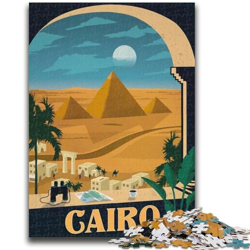 1000-teiliges Puzzle Kairo, pädagogisches Familienspiel, als Geschenk für die ganze Familie ab 14 Jahren (Größe 50x70cm) von NCVAZHASO