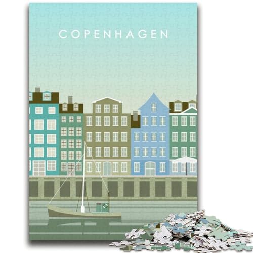 1000-teiliges Puzzle Kopenhagen hilft dem Gehirn, süchtig machendes Spielzeug zu trainieren, um Geduld zu fördern Geeignet für Paare (Größe 38x52cm) von NCVAZHASO