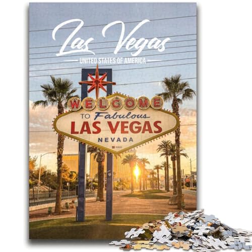 1000-teiliges Puzzle Las Vegas, pädagogisches Familienspiel, als Geschenk für die ganze Familie ab 14 Jahren (Größe 38x52cm) von NCVAZHASO